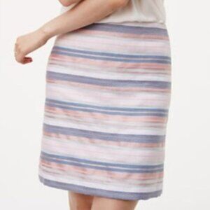 LOFT Metallic Jacquard Striped Shift Skirt size 8 (E40)
